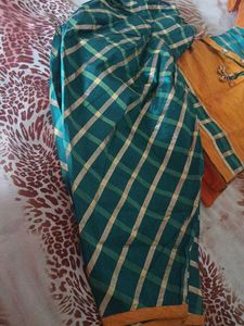 yellow Kurta Set with Green Dupatta