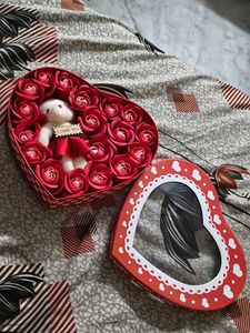 Heart Shape Rose Teddy Bear Gift Box