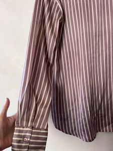 Branded Kazo Striped Button-Up Shirt