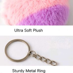 Fuzzy Heart Keychain Set of 3