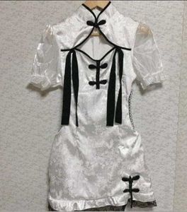 White & Black Cheongsam Style Mini Dress(size:xl)