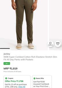 Jockey green Checked Trousers