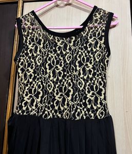 Black &amp; Gold Lace Cocktail Dress