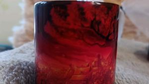 Red Landscape Mug