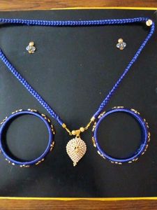 Blue Necklace, Earrings & Bangles Set