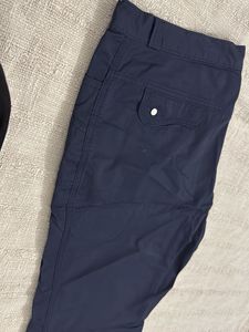 Navy Blue Casual parachute Pants
