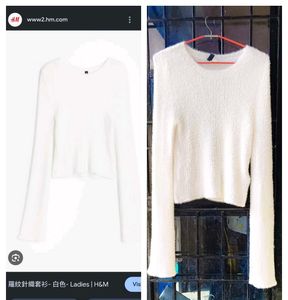 Fluffy White Cropped Sweater top