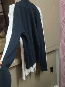 2tops# Black Turtleneck Top+ white top free