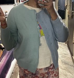 Two-Tone Buttoned Cardigan