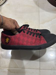 Red & Black Checkered Sneakers