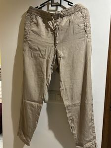 Pants Beige Casual Drawstring