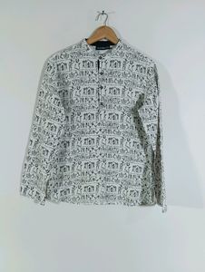 White Printed Ethnic Shirt (Men)