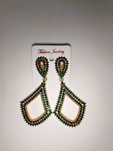 Sparkling Green Gemstone Dangle Earrings