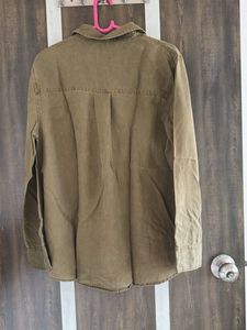 Olive Green Button-Up Shirt