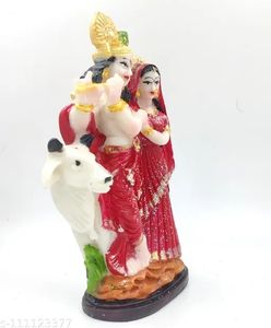BRIJ HAATPolyresin Radha Krishna with Cow Playing