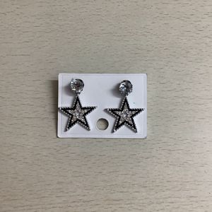 Sparkling Star Dangle Earrings Y2K Black