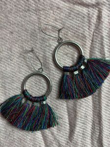 Tassel Hoop Earrings - Fun and Stylish