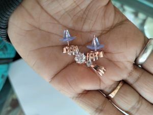 Rose Gold 925 Necklace Set With Hallmark