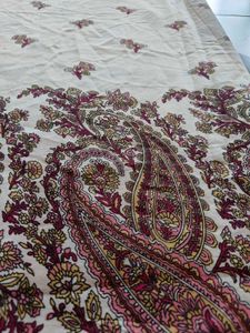 Cream Paisley Print Dress Material