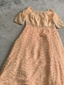 Elegant Peach Embroidered Anarkali