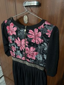 Elegant Black Floral Dress