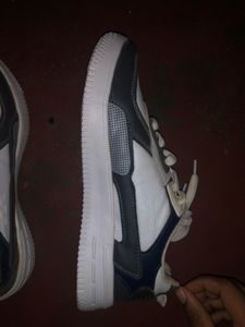 Stylish White &amp; Navy Sneakers