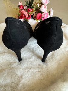 Mesh Detail Black Stiletto