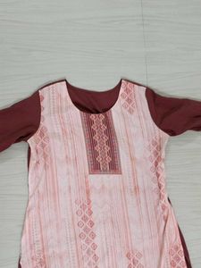 Elegant Printed Brown Kurta for Women