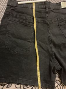 Unused Black Denim Shorts