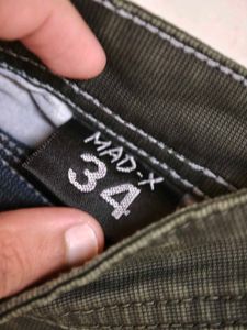 MAD-X Men's Black Olive Slim Fit Jeans