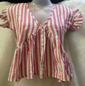 Striped Peplum Top
