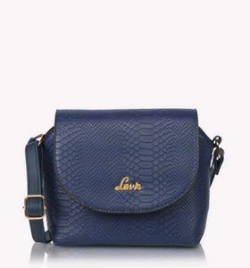 Lavie Navy Blue Textured Crossbody Bag