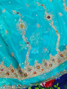 Heavy Embroidery Saree With Stitched Blouse