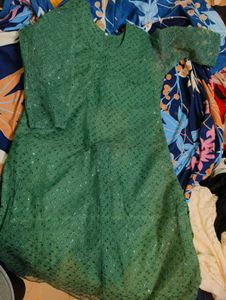 net embroidery sequence kurti