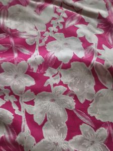 Pink Floral Print Fabric Piece