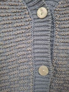 Light Blue V-Neck Sleeveless Knit Cardigan