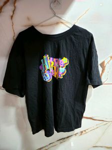 Black "Hippie Vibe" Graphic T-Shirt
