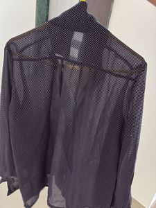 Chic Navy Polka Dot Blouse