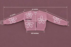 DUSTY PINK FLORAL KNIT SWEATER