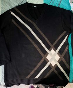 Striped V-Neck Pullover