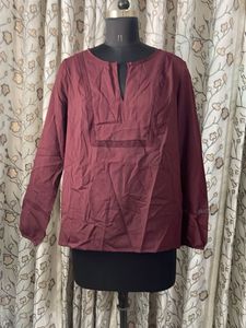 Maroon Embroidered Kurti