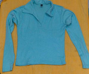 Ribbed Collar Top