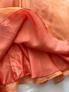 Strapless Orange Beaded Party Dress