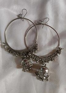 New Oxidised Jhumka Hoop Earrings
