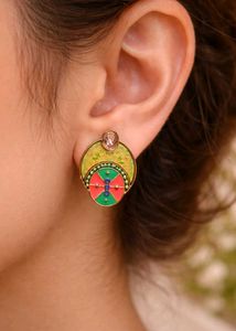 Unique Golden Oxidized Designer Studs