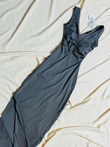 Elegant Ruched Maxi Dress.