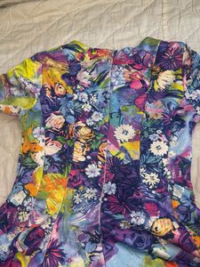 Vibrant Floral Print Fit &amp; Flare swim suit