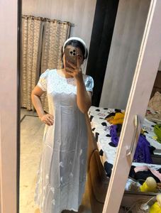 Chic Light Blue Midi Dress
