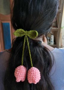 Crocheted Cherry Hair Tie