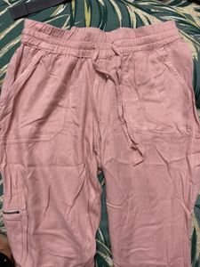 Pink Cargo Jogger Pants